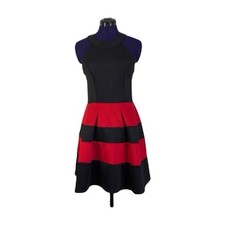 Crystal Doll Red Black Patterned Dress Juniors Size 9