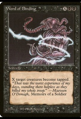 Magic the Gathering WORD OF BINDING #330 1994 The Dark Black NM