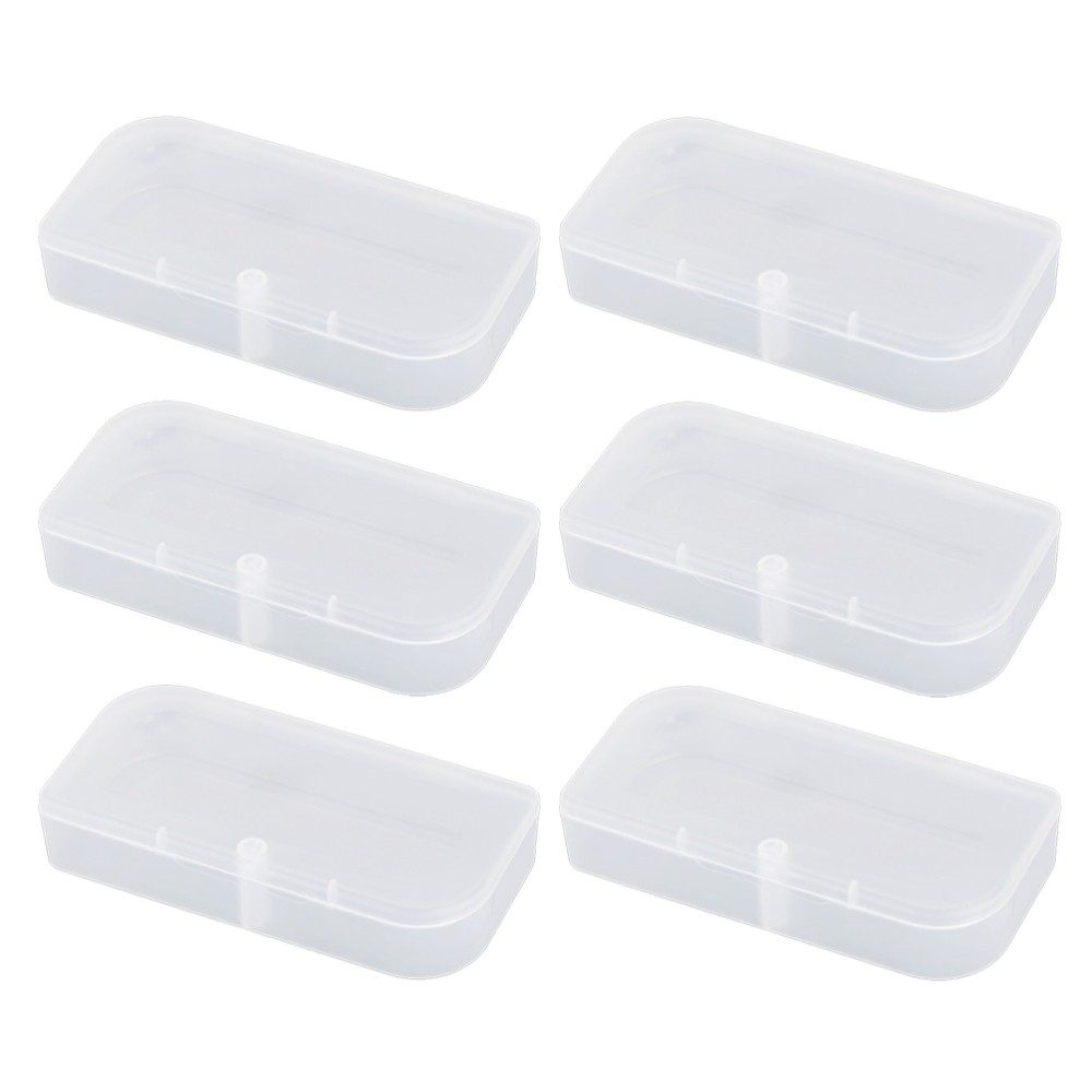 6-Piece Clear Plastic Storage Box Container for Parts & Small Items Organization