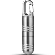 Small Titanium Pill Case, Keychain Pill Holder Travel Pill Box Container,Port...
