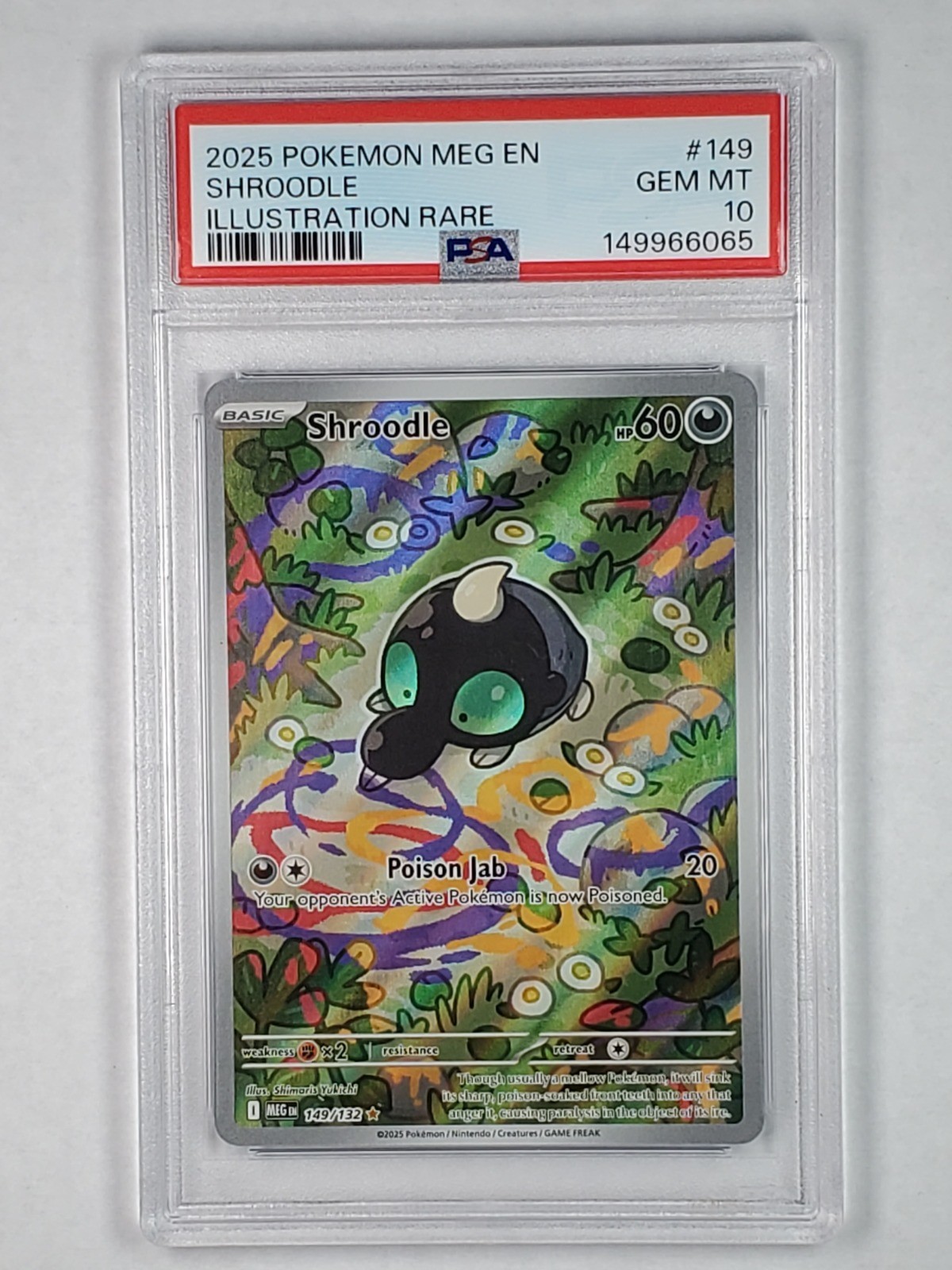 Shroodle 149/132 Illustration Rare ME01: Mega Evolution PSA 10 Gem Mint 2025