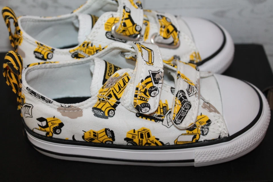 Tênis Converse Construction Truck Bulldozer Sapatos Criança Menino Tamanho 8 NOVO - Imagem 3 de 4