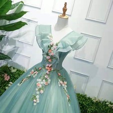 Women's Floral Ballgown Long Prom Dress A-line Fairy Formal Cocktail Elegant New