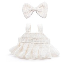 Clothes for 17cm Dolls, Premium Handmade Dolls Accessories with Chic Grid Bow...