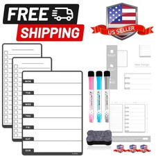 Weekly Dry Erase Board for Fridge, Magnetic Meal Planner Whiteboard Set - Inc...