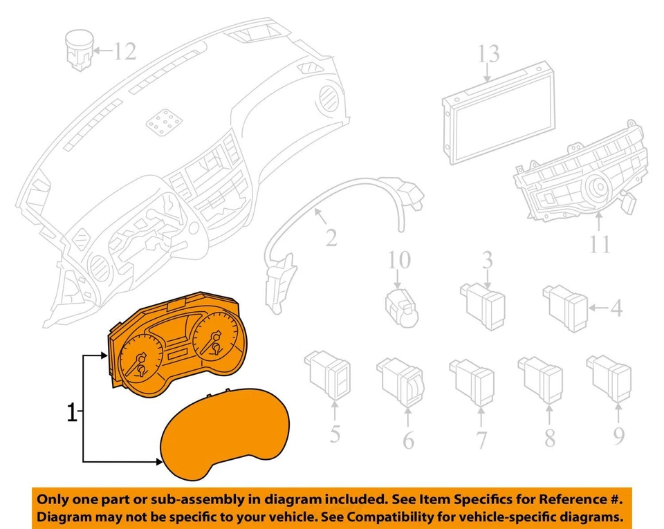 Speedometer Cluster MPH Fits 18-20 INFINITI QX60 5126259 - Image 2 of 3