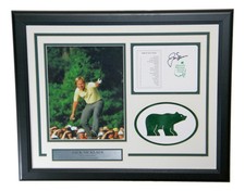 Jack Nicklaus "The Golden Bear" Signed Framed Masters Scorecard w/ Photo JSA