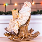 Wooden hand carved Russian Santa Claus Figurine 10" home Christmas holiday decor