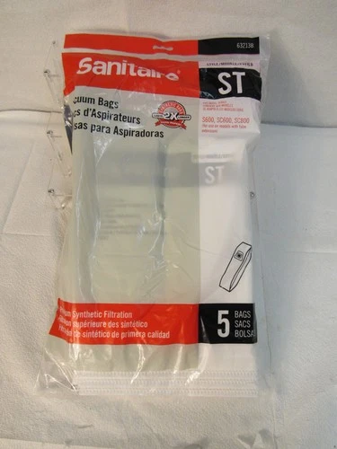 Sanitaire Vacuum HEPA Filtration Cleaner Bags 63213B  Style ST Pack of 5