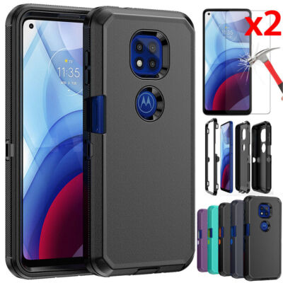 For Motorola Moto G Power 2021/2022 Case,Shockproof Cover+Glass Screen  Protector