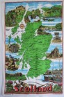 Scotland Vintage Teatowel, Tea Towel, Unused, Linen Cotton Mix