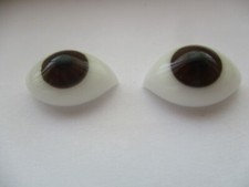 14 mm Brown Oval Glass Eyes 8 mm Iris p54