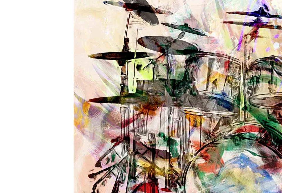 Drummer Gift, Drum Art Prints, Drum Art, Drums Poster, Drummers, Drum Set Canvas - Image 4 of 4