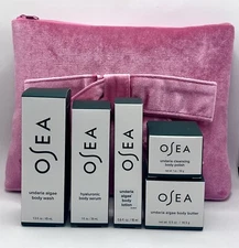 OSEA Hyaluronic Body Serum Undaria Body Wash Polish Lotion Butter & Bag - 6 Pc