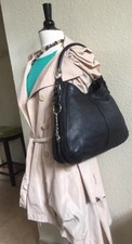 Sergio Rossi Black Leather Shoulder Bag With Silver Chains On Sides