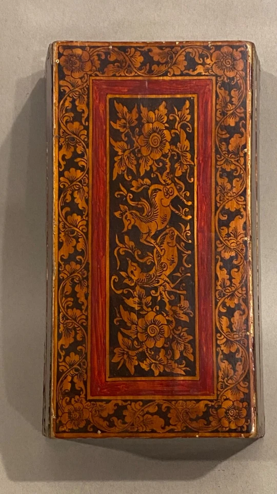 Antique Burmese Lacquer box, ca. 16-19 C; 13 1/4 x 8 x 6 1/8 " - Image 3 of 4