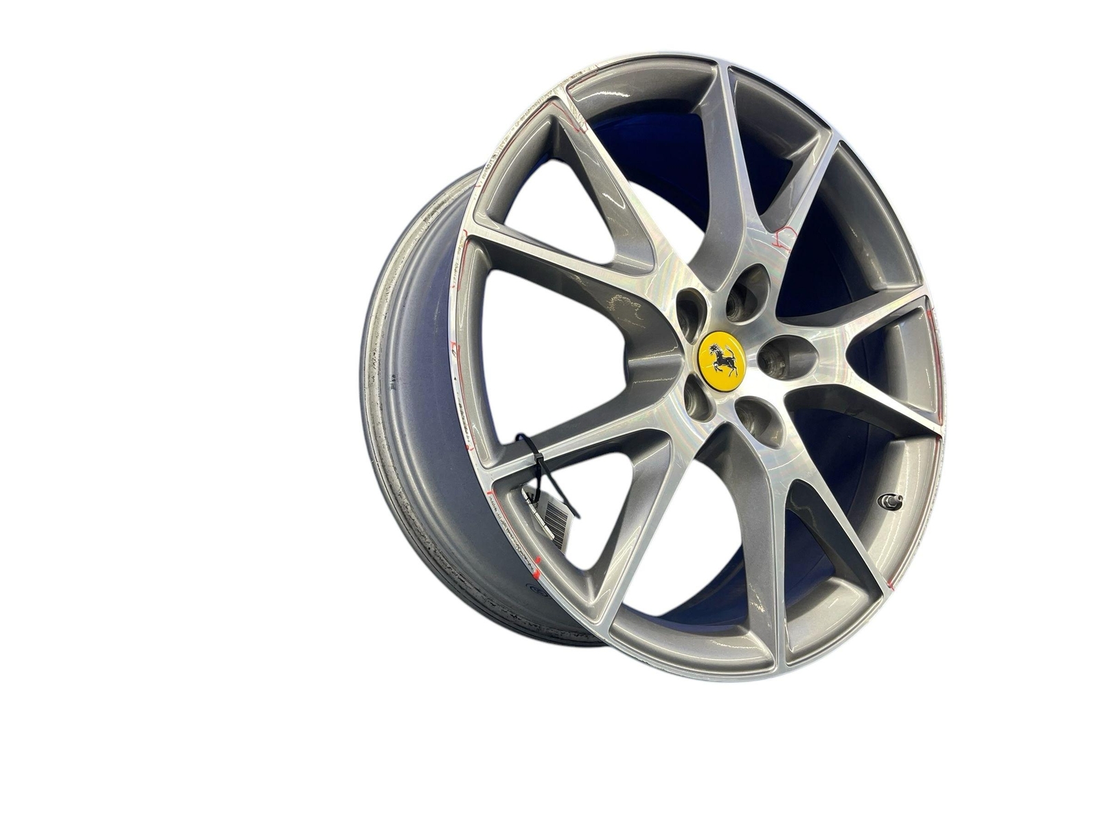 2008-2014 FERRARI CALIFORNIA 20X8 FIVE Y SPOKE WHEEL RIM SILVER *CURB RASH*