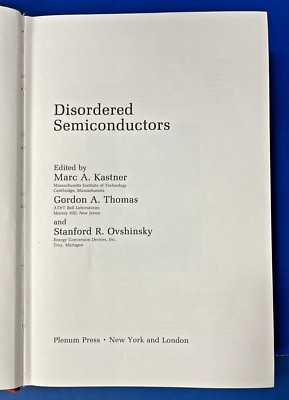 Disordered Semiconductors - Institute for Amorphous Studies Series SHIPS FREE