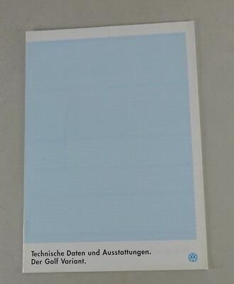 Brochure VW Golf 3 / III Variant Technical Data and Features from 08/1994