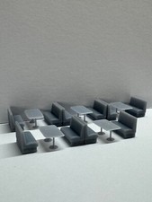 5 SET mobili vintage anni 60 fast food ristorante HO scala 1/87