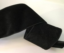 Black Velvet and Satin Ribbon, 4" Wide, Wired Edge, 3 YARDS