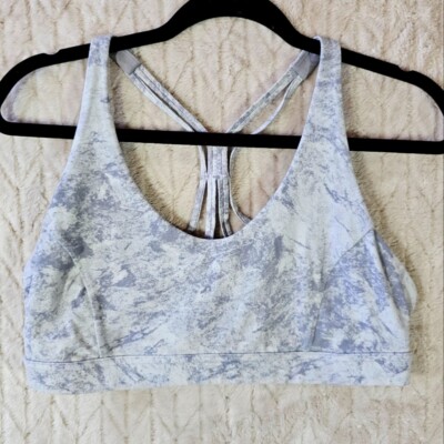Lululemon Flow Freely Sports Bra Womens 12 Marble Athletic Racerback Preppy