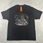 Vtg Harley Davidson Shirt Mens Size 2XL Black Wolf Eagle Bear Motorcycle Y2K New