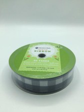 Member's Mark Premium Wired Ribbon 50 Yards 1.5in Width, Navy  White Checkered
