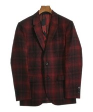VALENTINO Casual Jacket RedxBlack Check Pattern 44 Approx. S 2200474257025