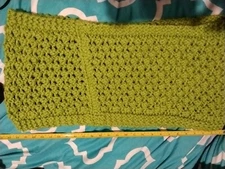 Hand Knitted Scarf / Neck Warmer Green Knit Mix Cold Weather Cottagecore 