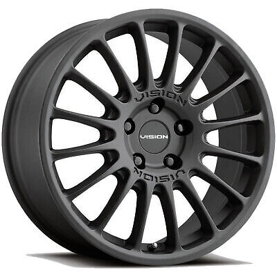 4-Vision 477 Monaco 18x8 5x120 +38mm Satin Black Wheels Rims 18'' Inch