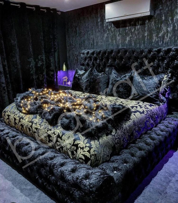 Platform bed velvet deals
