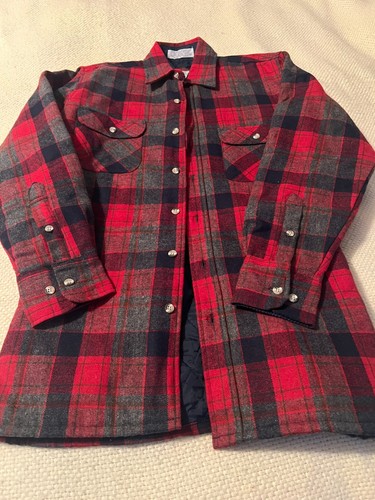 Northwest Territory Herren klein rot, grau und schwarz kariert Langarm Shacket - Bild 1 von 6