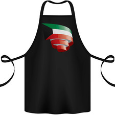 Curled Kuwait Flag Kuwaiti Day Football Cotton Apron 100% Organic