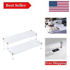 Acrylic Clear 2-Tier Display Shelf for Figures, Cosmetics  More
