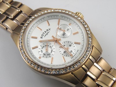 Rotary LB00160/02 Ladies Rose Gold Dial Analogue Watch - 100m