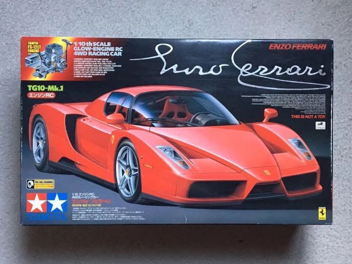 Tamiya 1/10 Scale Glow Engine Rc 4Wd Racing Car Enzo Ferrari Tg10-Mk.1 Rare