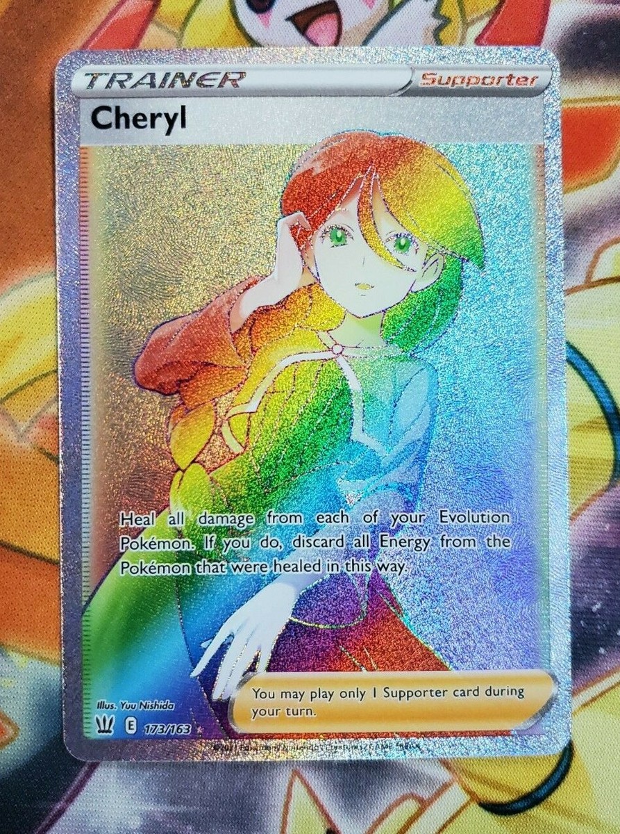 cheryl rainbow rare pokemon card s5R 088/070 HR Sword & Shield discard all Energy from the Pokémon that were healed in this way Pokemon Card TCG - Cheryl
