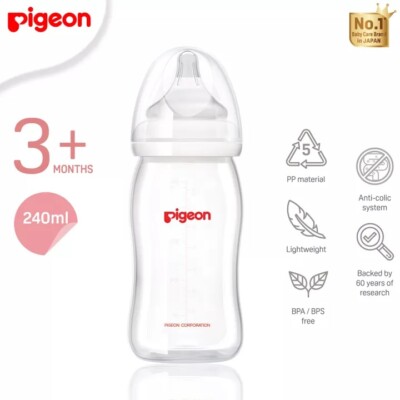 Pigeon Peristaltic Slim Neck Bottle Twin Pack BPA BPS Free 3+