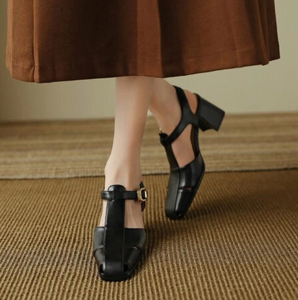 Sandalias de tacón alto Mary Jane Roma de verano para mujer Zapatos con cordones Informales Moda  Foto 2 de 4