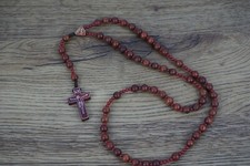 18 inch wooden bead rosary Catholic Rosary with Cross