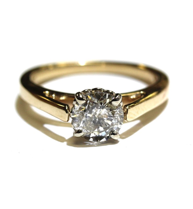 GIA 14k yellow gold 1.03ct I3 I diamond solitaire engagement ring 3.4g 5