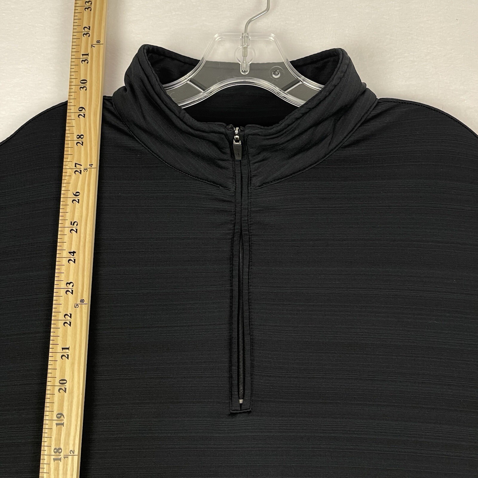 Criquet Feather Performance Pullover 1/4 Zip Mens XL Black Golf Heather Stretch