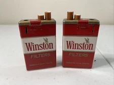 2 Vintage Winston Cigarette Pack Replica Lighter Disposable 1990's