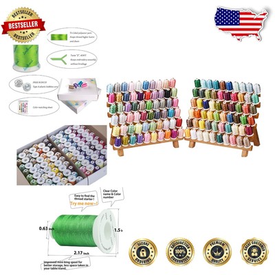 Trilobal Polyester Thread Kit - 120 Multicolor Spools for Home & Commercial Use
