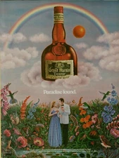 1985 Grand Marnier Liqueur Paradise Found Couple Garden Flowers Vintage Print Ad