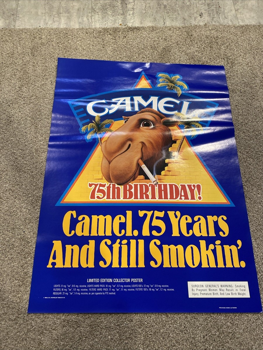 camel cigarettes 75th anniversary 1988 Joe Camel 75th Birthday Poster 18