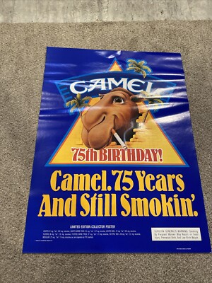  1988 Joe Camel 75th Birthday Poster 18'' X 24''  R.J. Reynolds Tobacco Cigarette