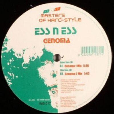 Ess N Ess Genoma Vinyl Single 12inch Italian Masters Of Hardstyle