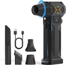 Electric Air Duster,High-Speed Air Blower with 3 nozzles and 1 nozzle brush